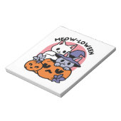 Meow-Loween - Schattige Halloween Cat Design Notitieblok (Gedraaid)