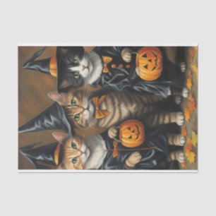 Meow-loween: Trick-or-Treaters Katten Decoupage Tissuepapier