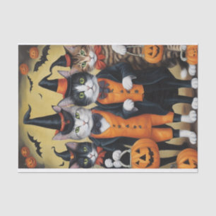 Meow-loween: Trick-or-Treaters Katten Decoupage Tissuepapier