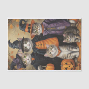 Meow-loween: Trick-or-Treaters Katten Decoupage Tissuepapier