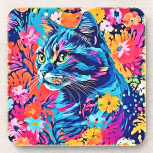 Meow meesterwerken: Optimale Cat Paint Art Bier Onderzetter