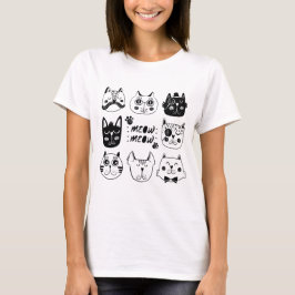 Meow Meow Cute Kawaii Kattenliefhebber T-Shirt