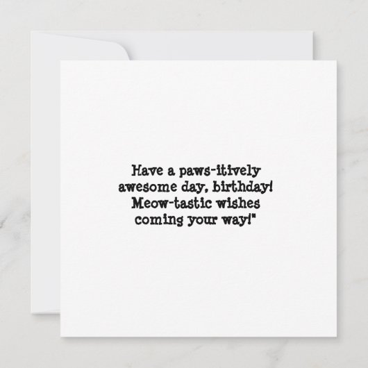 Meow! Meow! Gefeliciteerd Kaart (Achterkant)