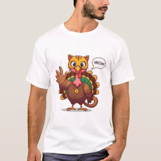 Meow Meow Ik ben een Kat Thanksgiving Turkije T-shirt