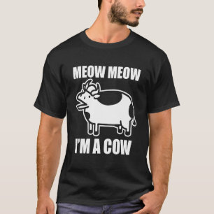 Meow Meow Ik ben een Koe Dark ASDF film T-shirt