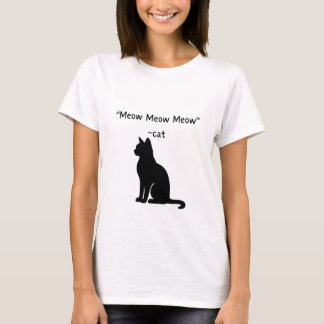 Meow Meow Meow – Cute Kat Quote Silhouette T-Shirt