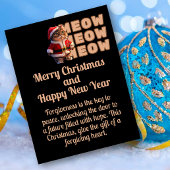 Meow Meow Meow Père Noël Cat Carte postale de Noël