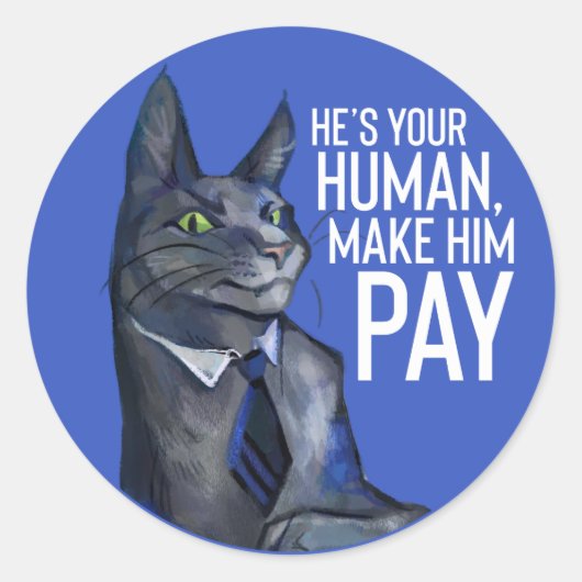 Meow Meow Puffytail Ronde Sticker (Voorkant)