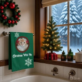 Meow Merry Christmas Photo Customize Bath Towel Se