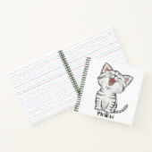 Meow mignon Gris Chat Kitten Carnet souriant (Intérieur)