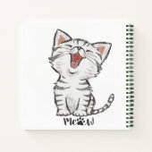 Meow mignon Gris Chat Kitten Carnet souriant (Dos)