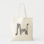 MEOW Minimale zwarte kat met twee zijden Typografi Tote Bag (Voorkant)