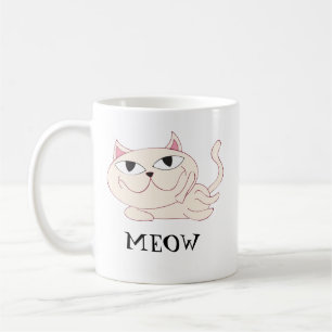 MEOW: Mok van roze kattenkoffie