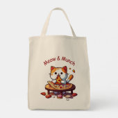 Meow & Munch Pizza Cat Tote Bag (Dos)