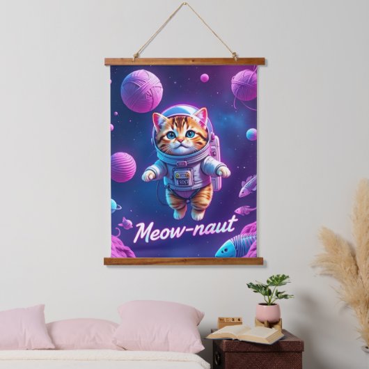 Meow-naut Hangend Wandkleed (Slaapkamer)