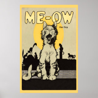 Meow One step  schattige kattenliefhebbers feline Poster