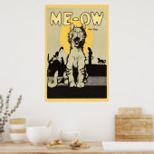 Meow One step  schattige kattenliefhebbers feline Poster (Keuken)