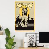 Meow One step  schattige kattenliefhebbers feline Poster (Thuiskantoor)