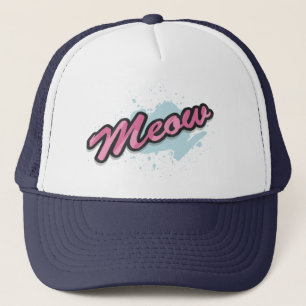 MEOW Paint Splash Kat Liefhebber Typografie Grafis Trucker Pet