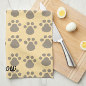 Meow, Paw Prints Theedoek (Quarter Fold)