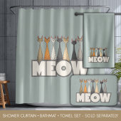 Meow Peeking Cats Funny Sage Green Cat Lover Print