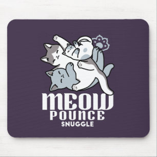 Meow Pounce Snuggle – Schattigee slapende katten Muismat