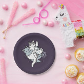 Meow Pounce Snuggle – Schattigee slapende katten Papieren Bordje (Feest)