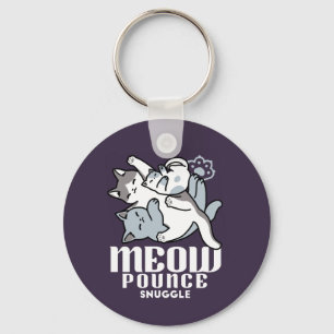 Meow Pounce Snuggle – Schattigee slapende katten Sleutelhanger
