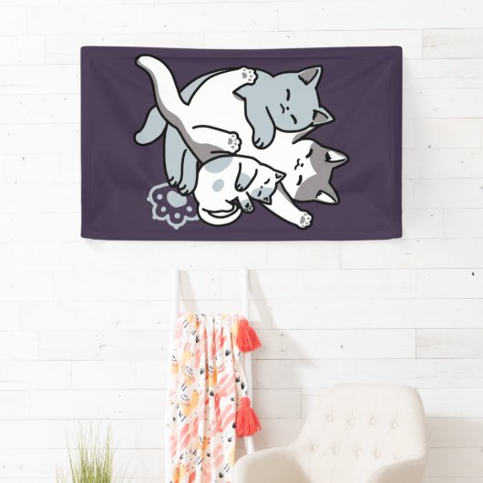 Meow Pounce Snuggle – Schattigee slapende katten Spandoek (Insitu)