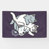 Meow Pounce Snuggle – Schattigee slapende katten Spandoek (Horizontaal)