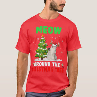 Meow rond kerstboomkerstboomkerstkerstkerstkerstke t-shirt