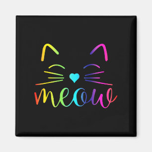 Meow Schattige Cat Face Grappige Quote voor Cat Fa Magneet
