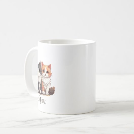 "Meow" Schattigee Cat Duo Mok (Voorkant links)