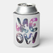 Meow – Schattigee Cat silhouetten en Paw Prints De Blikjeskoeler (Blikje Achterkant)