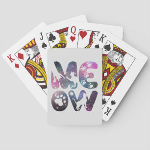 Meow – Schattigee Cat silhouetten en Paw Prints De Pokerkaarten