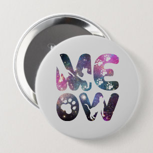 Meow – Schattigee Cat silhouetten en Paw Prints De Ronde Button 4,0 Cm