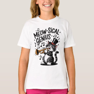 Meow-sical Genius Schattige Cat Playing Trompet Gr T-shirt
