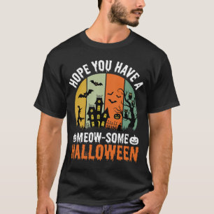 Meow-Some Halloween Spokenhuis Kat T-shirt