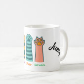 Meow Spint Scratch - Schattigee Funny Cat Paw Mok (Voorkant rechts)