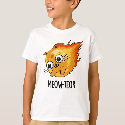 Meow-teor Funny Meteor Pun T-shirt (Voorkant)