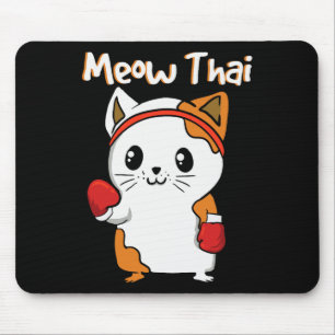 Meow Thai Martial Arts Cat Jiu-jitsu Karate Fighte Muismat