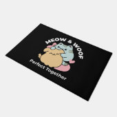 Meow & Woof Perfect Together - Schattigee kat en h Deurmat (Schuin)