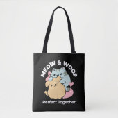 Meow & Woof Perfect Together - Schattigee kat en h Draagtas (Voorkant)