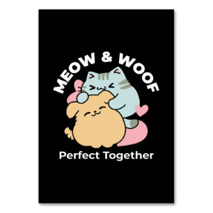 Meow & Woof Perfect Together - Schattigee kat en h Kaart