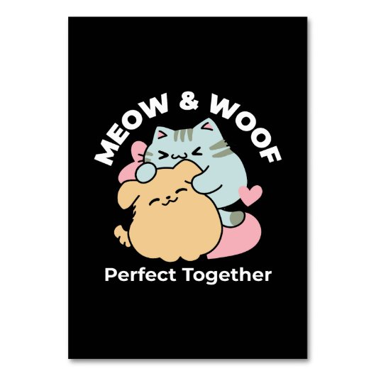 Meow & Woof Perfect Together - Schattigee kat en h Kaart (Voorkant)