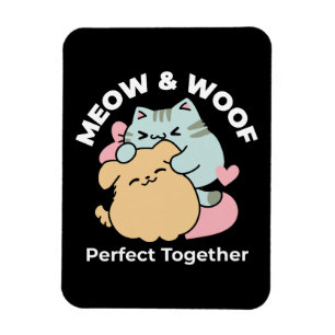 Meow & Woof Perfect Together - Schattigee kat en h Magneet