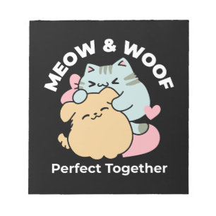 Meow & Woof Perfect Together - Schattigee kat en h Notitieblok