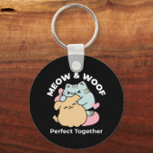 Meow & Woof Perfect Together - Schattigee kat en h Sleutelhanger (Achterkant)