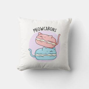 Meowcarons Funny Macaron Pun Kussen