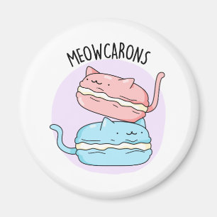 Meowcarons Funny Macaron Pun Magneet